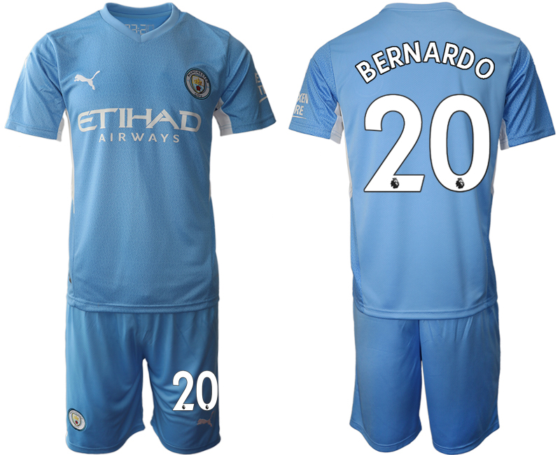 Men 2021-2022 Club Manchester City home Light blue #20 Soccer Jersey->manchester city jersey->Soccer Club Jersey